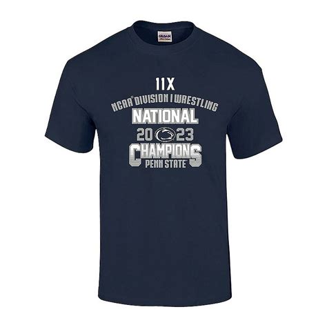 Penn State 2023 Wrestling NCAA National Champions T-Shirt Navy Nittany ...