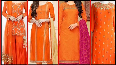 50 Latest Orange Kurti Designs 2020 Orange Dresses And Colour