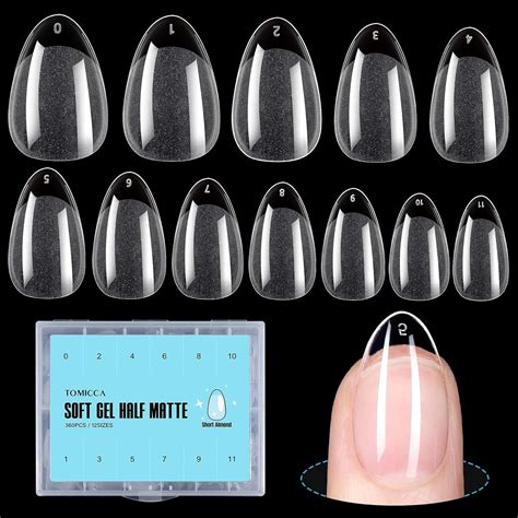 Amazon Tomicca Short Almond Nail Tips Pcs Soft Nail Tips