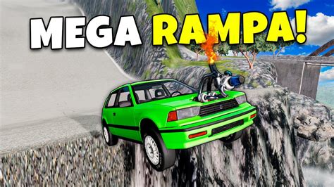 Saltando CARROS Na RAMPA Da RESISTENCIA BeamNG Drive YouTube