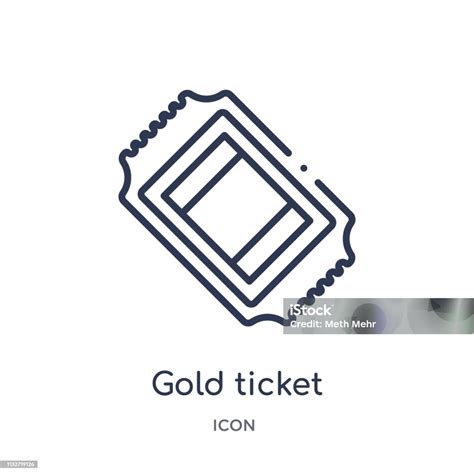 Linear Gold Ticket Icon From Entertainment Outline Collection Thin Line ...