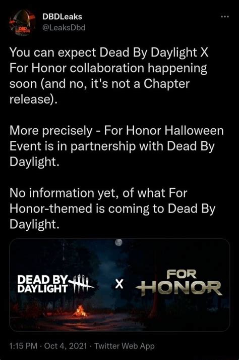 Dbdleaks Leaksdbd You Can Expect Dead By Daylight X For Honor