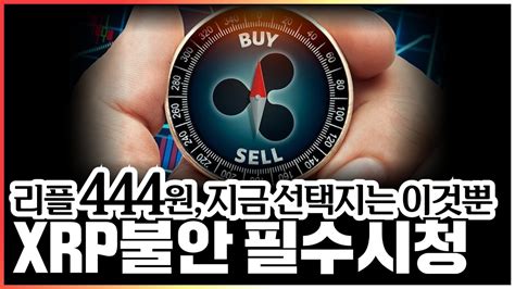 리플 444원 지금의 Xrp가 불안한 분들은 필수 시청 “지금 위기를 극복하여 마음 편해지는 옵션 정리” 리플 비트코인