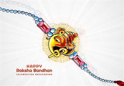 Happy raksha bandhan hand painted card 1233993 Vector Art at Vecteezy