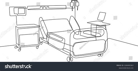 Hospital Room With Patient Sketch