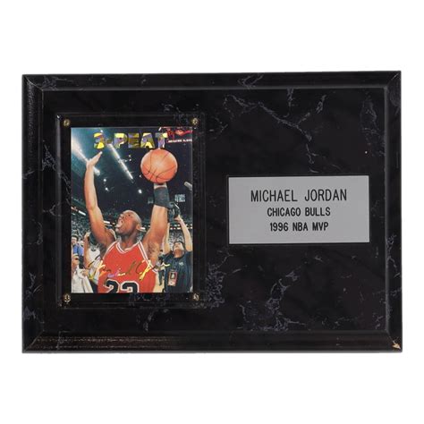 Michael Jordan Bulls 6x8 Plaque Display With Card Pristine Auction