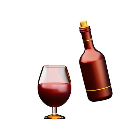 Wine 3d Rendering Icon Illustration 28597238 Png