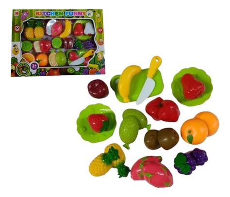 Brinquedo Frutas Crec Crec Cortar Pcs Comidinhas Velcro