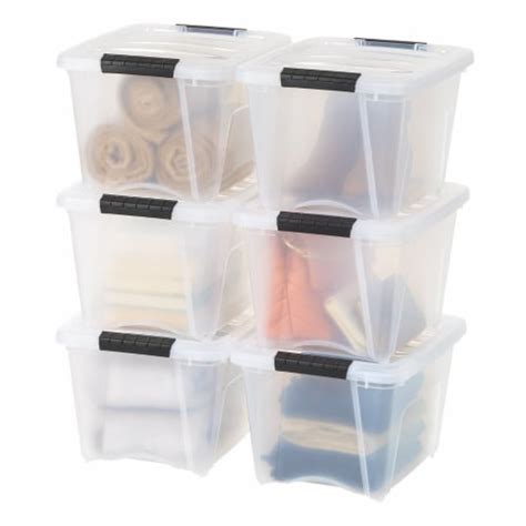 Iris Usa 19qt 6pack Clear View Plastic Storage Bins With Lids And