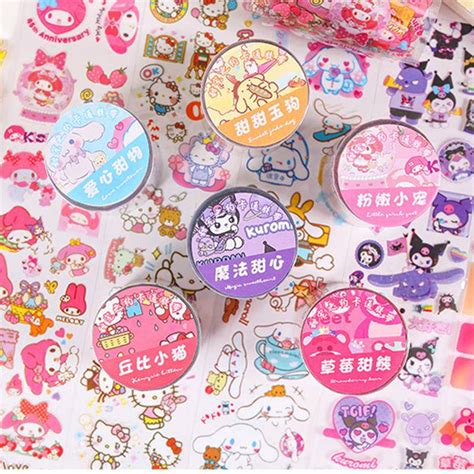 300Cm Roll Sanrio Kawaii Mymelody Kuromi Cinnamoroll Pom Purin Fita De