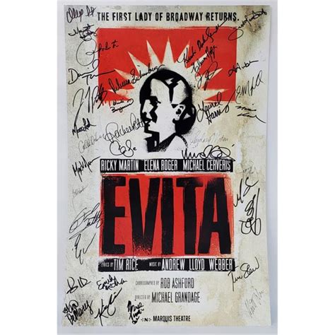 Lot Broadway Show Poster Evita Signed