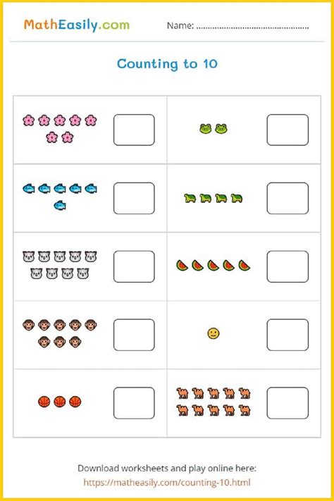 Counting To Ten Worksheets Count And Write Worksheets 1 10 P