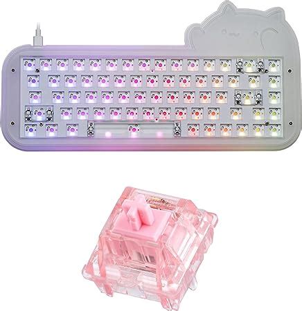 Amazon EPOMAKER Mini Cat Hot Swappable Wired Keyboard Kit With Pieces Dawn Pink