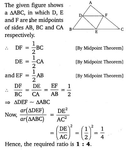 D E And F Are Respectively The Mid Points Of Sides Ab Bc And Ca Of