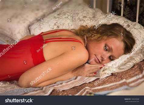 Sexual Blonde Red Sleeping Boudoir Stock Photo Shutterstock