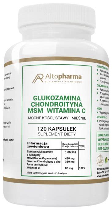 AltoPharma Glukozamina Chondroityna MSM Witamina C 120 Kaps Sklep