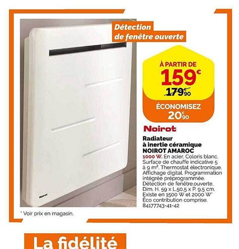 Promo Radiateur à inertie céramique noirot amaroc chez Weldom