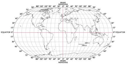 Longitude And Latitude Map With Degrees