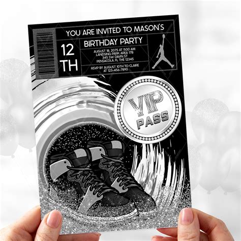 Sneaker Birthday Party Invitations Boy Sneaker Birthday Party Mens