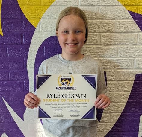 Ryleigh Spain Named February 2023 District Student Of The Month