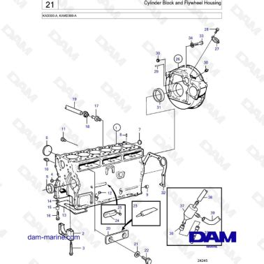 Volvo Penta KAD300 A KAMD300 A Cylinder Block Flywheel Housing