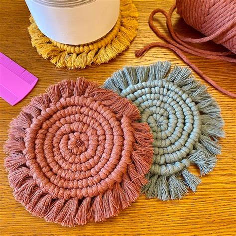 Macrame Coaster Tutorial And Kit Diy Craft Beginner Etsy