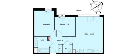 Plan Appartement T3 De 60 62 M² Neuf à Lens Résidence « Les Hauts De