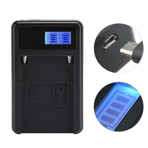 EJ life Chargeur de batterie LCD SEIVI Noir En Plastique LED Vidéo