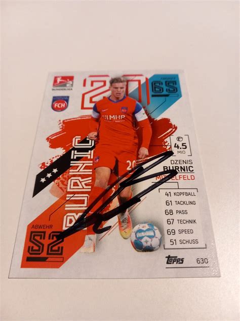 Match Attax Signiert Dzenis Burnic 1 FC Heidenheim NEU EBay