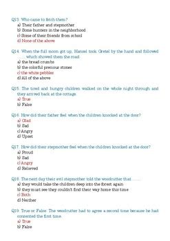 Hansel And Gretel Ladybird Favorite Tales Multiple Choice Quiz W