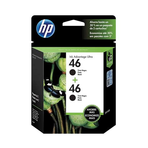 Pack De 2 Cartuchos HP 46 De Tinta Negra M0H59AL PCMART