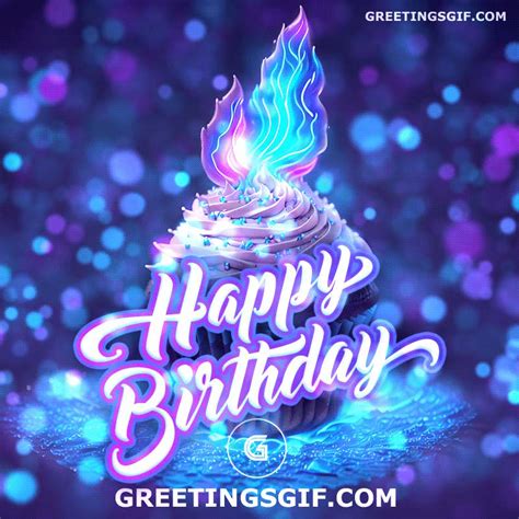 Beautiful Cupcake Happy Birthday Greetingsgif For Animated Gifs