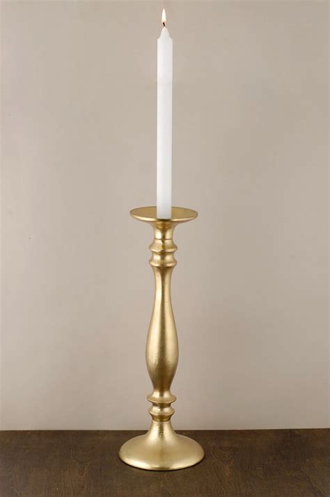 Pillar Candle Holder Gold 15.5in