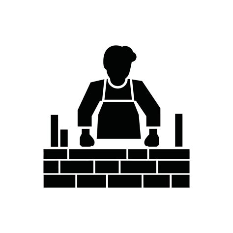 Brickmason Icon on White Background - Simple Vector Illustration ...