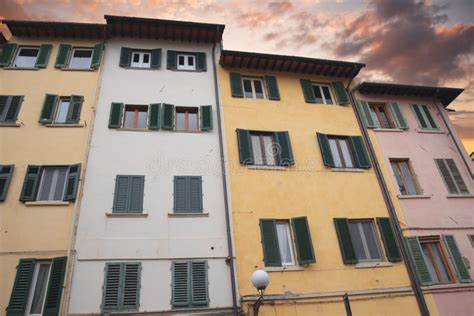 Colored Houses in the Historic Center of Rome Stock Photo - Image of ...