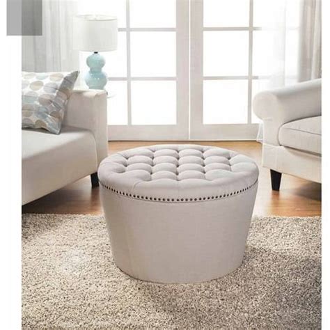 Better Homes And Gardens Round Tufted Storage Ottoman With Nailheads