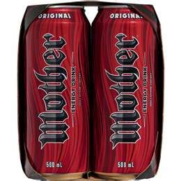 Mother Energy Drink Original Multipack Cans 500ml X4 Pack | Woolworths