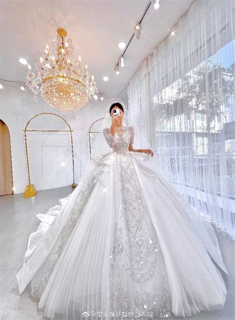 Long Sleeve Ball Gown Wedding Dress Fitted Wedding Dress Brides Wedding Dress Dream Wedding