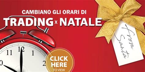 Chiusure e orari di trading per le festività natalizie