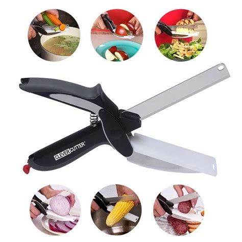 Clever Cutter Pisau Gunting Gunting Dapur Gunting Telenan 2 In 1