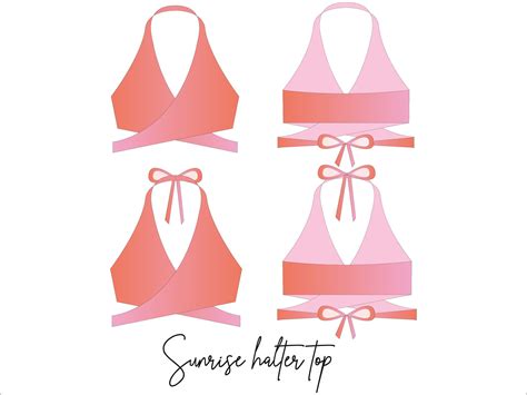 Reversible Seamless Halter Bikini Wrap Top Sewing Pattern Etsy