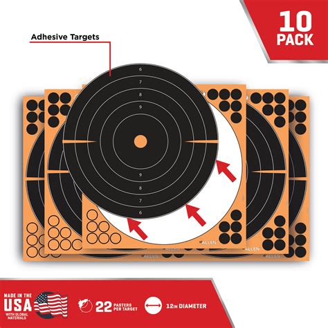 Ez Aim Splash Bullseye Paper Shooting Targets 12 Square 10 Pack