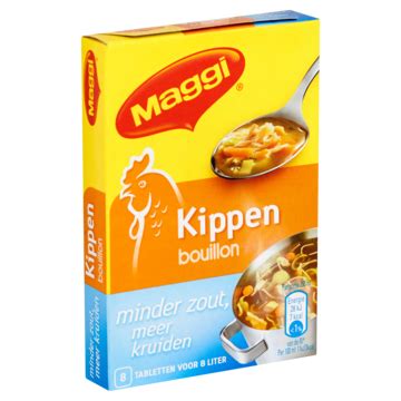 Maggi Kippen Bouillon Minder Zout Pakje 8 Tabletten 72g Bestellen