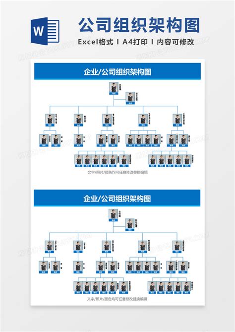 企业公司组织架构图word模板下载熊猫办公