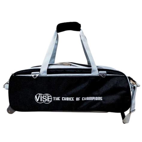 Vise Clear Top Triple Bowling Ball Tote Black Silver Bowlerx