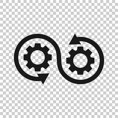 Transparent Devops Icon With Cog And Arrow Build Devops Communication ...