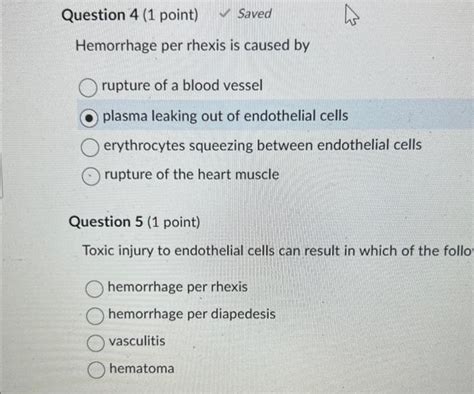 Solved Hemorrhage Per Rhexis Is Caused By Rupture Of A Blood Chegg