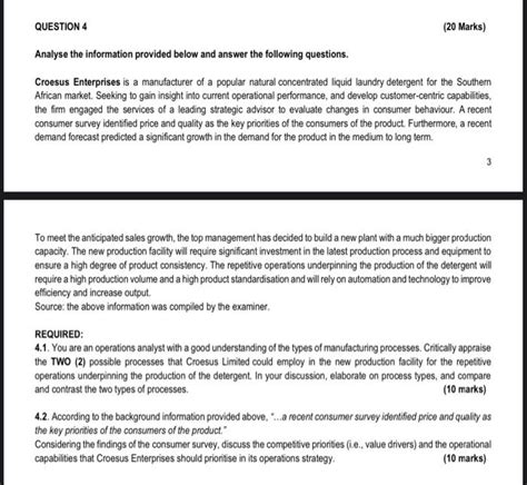 Solved Analyse The Information Provided Below And Answer The Chegg