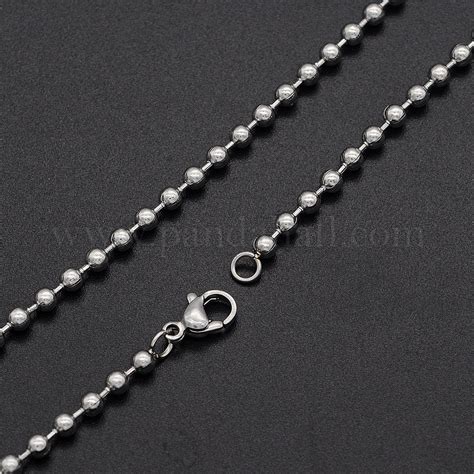 Wholesale Unisex Stainless Steel Ball Chain Necklaces Pandahall