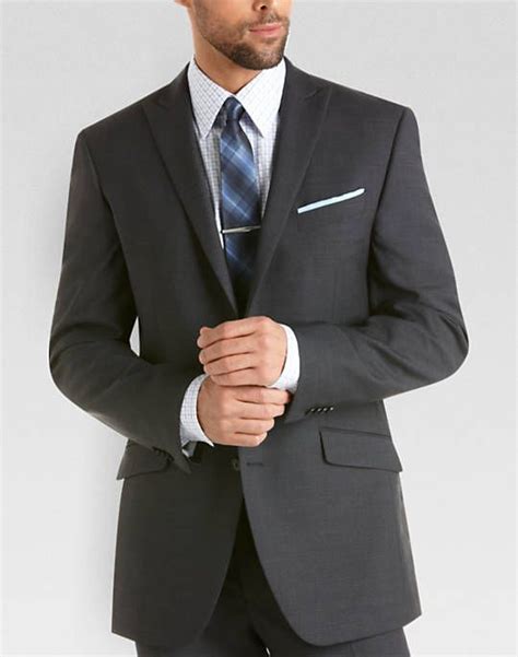 Kenneth Cole Charcoal Gray Slim Fit Suit Slim Fit Men S Wearhouse